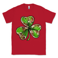 Red Cowhide leopard shamrock 4th of july Classic Tee - Neo Western