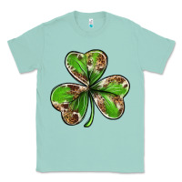 Seafoam Cowhide leopard shamrock 4th of july Classic Tee - Neo Western