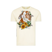 Vintage Arctic Bunny With Sunflowers Vintage Tee - RanaPortraitStore
