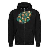 Black christmas gingerbread cookies patch Zipper Hoodie - BundleAndBundleShop