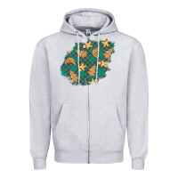 Heather Grey christmas gingerbread cookies patch Zipper Hoodie - BundleAndBundleShop