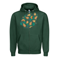 Christmas Gingerbread Cookies Patch Zipper Hoodie | Teevron