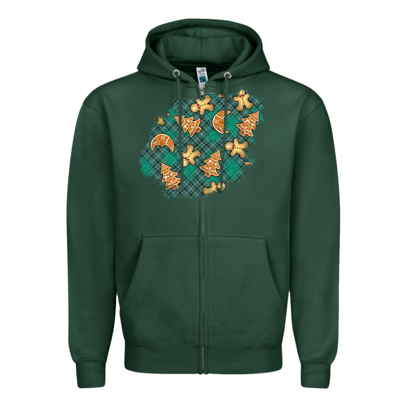 Christmas Gingerbread Cookies Patch Zipper Hoodie by BundleAndBundleShop | Teevron