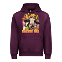 Mauve Wine Happy Easter Day Urban Hoodie - LillyAllenDesigns