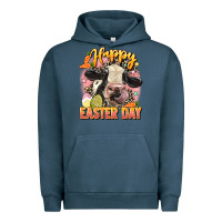 Pigment Midnight Navy Happy Easter Day Urban Hoodie - LillyAllenDesigns