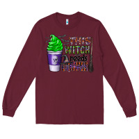 Burgundy this witch needs coffee Long Sleeve Tee - CowhideDigitalArt