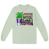 Matcha this witch needs coffee Long Sleeve Tee - CowhideDigitalArt