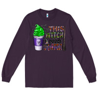 Plum this witch needs coffee Long Sleeve Tee - CowhideDigitalArt