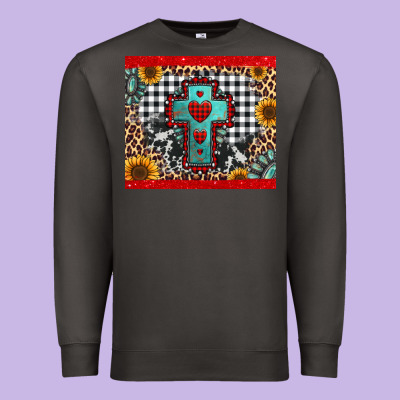 Christmas Cross Premium Sweatshirt Designed By Jasminsmagicworld