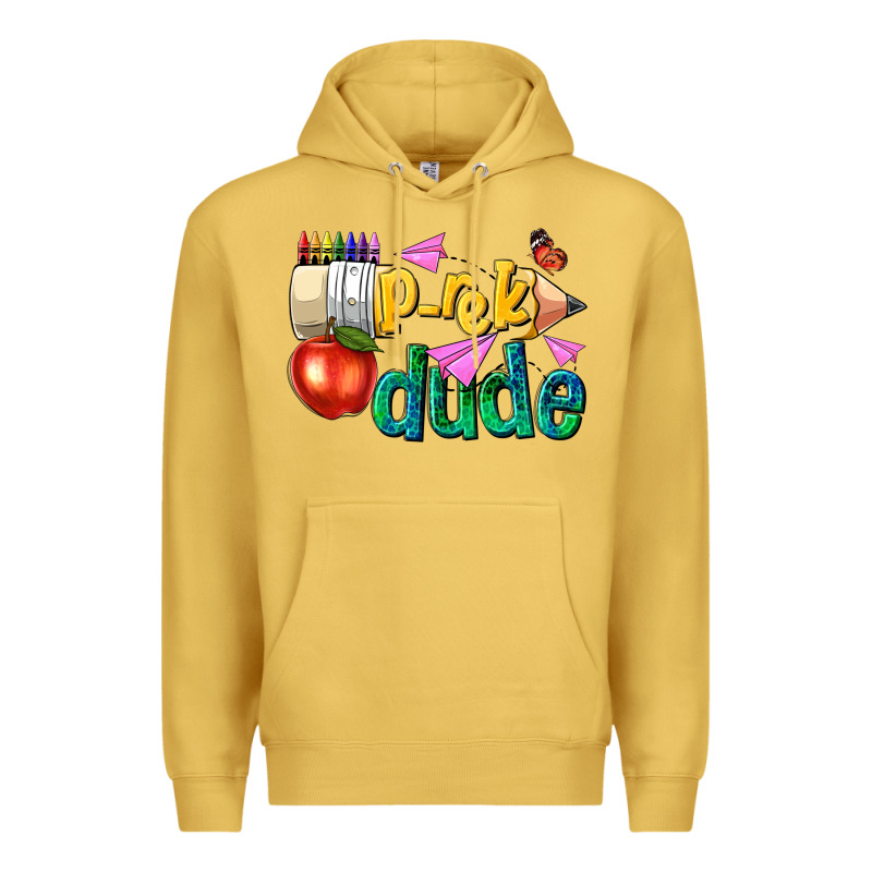 Pre K School Pencil Dude Premium Hoodie by NancyCooperArtShop | Teevron