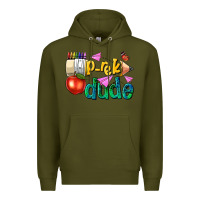 Army Green pre k school pencil dude Premium Hoodie - NancyCooperArtShop