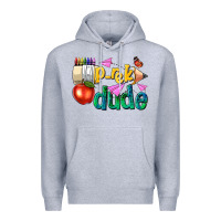 Heather Grey pre k school pencil dude Premium Hoodie - NancyCooperArtShop