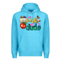 Ocean Blue pre k school pencil dude Premium Hoodie - NancyCooperArtShop
