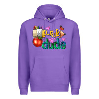 Purple pre k school pencil dude Premium Hoodie - NancyCooperArtShop