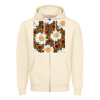Sandshell valentines day daisy and leopard seamless pattern Zipper Hoodie - BundleAndBundleShop
