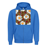 True Royal valentines day daisy and leopard seamless pattern Zipper Hoodie - BundleAndBundleShop