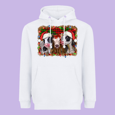 Christmas Heifers Heavyweight Hoodie Designed By Jasminsmagicworld