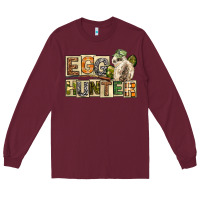 Burgundy Egg Hunter Easter Day Long Sleeve Tee - Neo Western