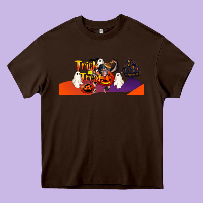 Trick Or Treat Baby Chimpanzee Heavy Core Tee Designed By Lillyallendesigns