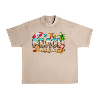 French Oak the beach is my happy place Urban Heavy Tee - texasbilliewilder