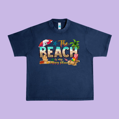 The Beach Is My Happy Place Urban Heavy Tee Designed By Texasbilliewilder