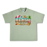 Oil Green the beach is my happy place Urban Heavy Tee - texasbilliewilder