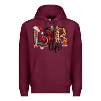 Burgundy lab life christmas Premium Hoodie - MaliasSmallBusiness