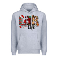 Heather Grey lab life christmas Premium Hoodie - MaliasSmallBusiness