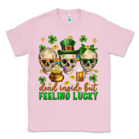 Bubblegum Pink Dead inside but feeling lucky st. patricks day Classic Tee - Neo Western