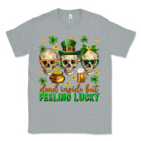 Heather Grey Dead inside but feeling lucky st. patricks day Classic Tee - Neo Western