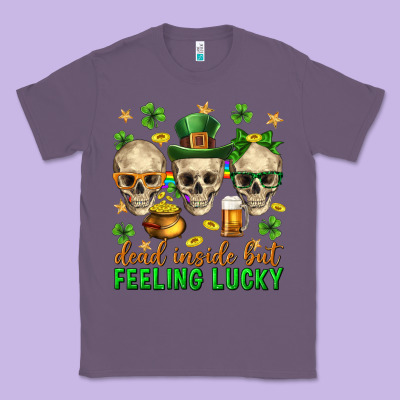 Dead Inside But Feeling Lucky St. Patricks Day Classic Tee Designed By Neo Western