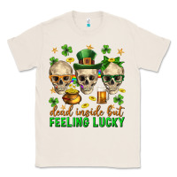 Natural Dead inside but feeling lucky st. patricks day Classic Tee - Neo Western