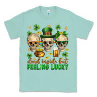 Seafoam Dead inside but feeling lucky st. patricks day Classic Tee - Neo Western