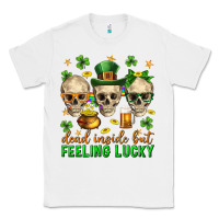 White Dead inside but feeling lucky st. patricks day Classic Tee - Neo Western