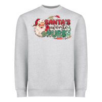 Heather Grey Santa's Favorite Nurse Heavyweight Sweatshirt - MaliasSmallBusiness