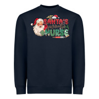 Navy Santa's Favorite Nurse Heavyweight Sweatshirt - MaliasSmallBusiness