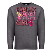 Charcoal Heather cancer picked the wrong girl Premium Sweatshirt - NancyCooperArtShop