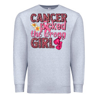 Heather Grey cancer picked the wrong girl Premium Sweatshirt - NancyCooperArtShop