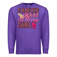 Purple cancer picked the wrong girl Premium Sweatshirt - NancyCooperArtShop