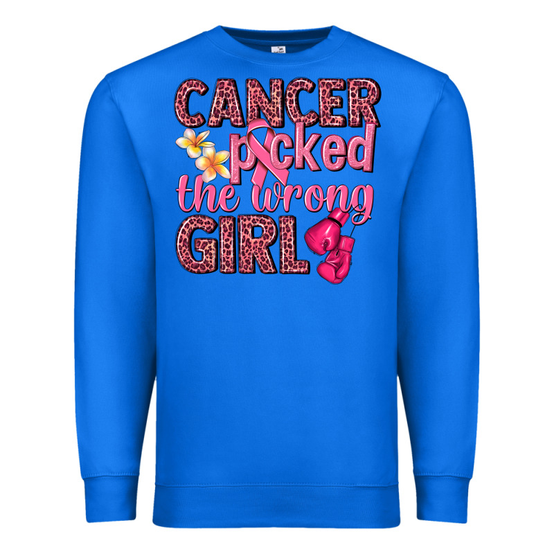 Cancer Picked The Wrong Girl Premium Sweatshirt by NancyCooperArtShop | Teevron