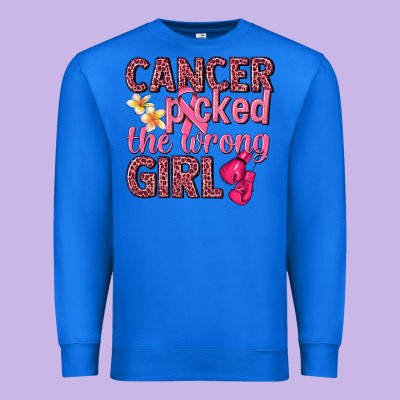 Cancer Picked The Wrong Girl Premium Sweatshirt Designed By Nancycooperartshop