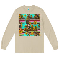 Mushroom sunflowers donkey seamless pattern Long Sleeve Tee - HRA Design Shop