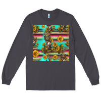 Smoke sunflowers donkey seamless pattern Long Sleeve Tee - HRA Design Shop