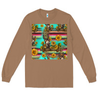 Toasted Coconut sunflowers donkey seamless pattern Long Sleeve Tee - HRA Design Shop