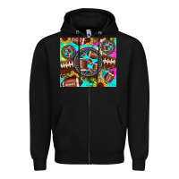 Black football tie dye gemstone sunflower Zipper Hoodie - JahusDesignShop