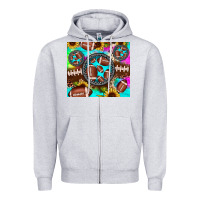 Heather Grey football tie dye gemstone sunflower Zipper Hoodie - JahusDesignShop
