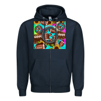 Football Tie Dye Gemstone Sunflower Zipper Hoodie | Teevron