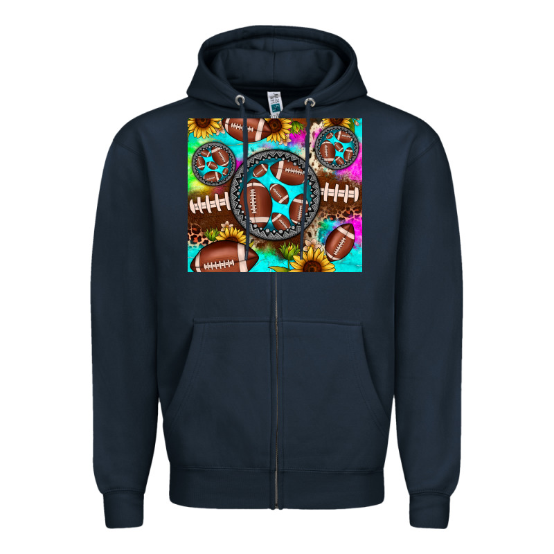 Football Tie Dye Gemstone Sunflower Zipper Hoodie by JahusDesignShop | Teevron