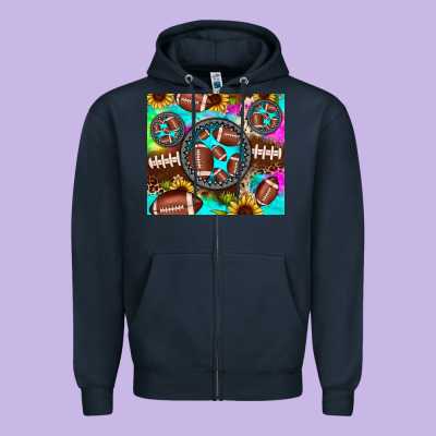 Football Tie Dye Gemstone Sunflower Zipper Hoodie Designed By Jahusdesignshop
