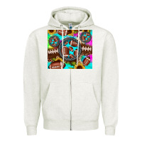 Oatmeal Heather football tie dye gemstone sunflower Zipper Hoodie - JahusDesignShop